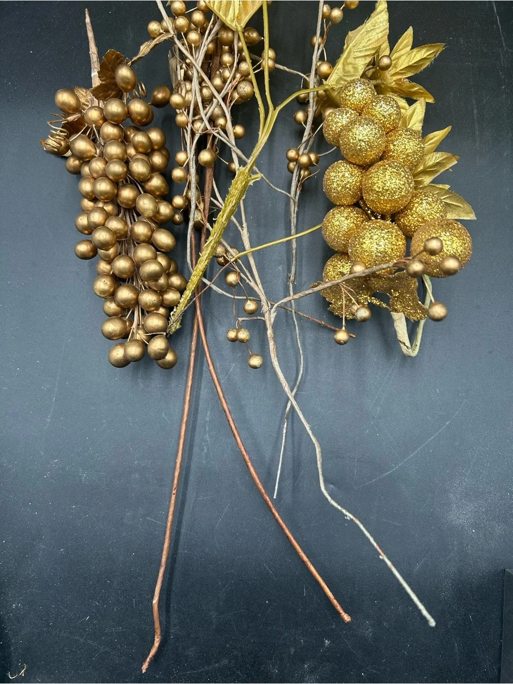 Gold Decorative Berry Spray Bundle - Home Accents, grapes